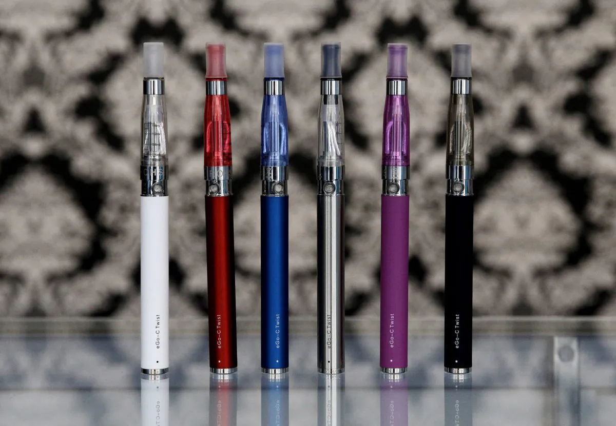 E-cigarettes appear on display at Vape store in Chicago on April 23, 2014. (AP Photo/Nam Y. Huh)