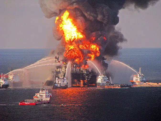 Fire aboard the Deepwater Horizon. (U.S. Coast Guard)