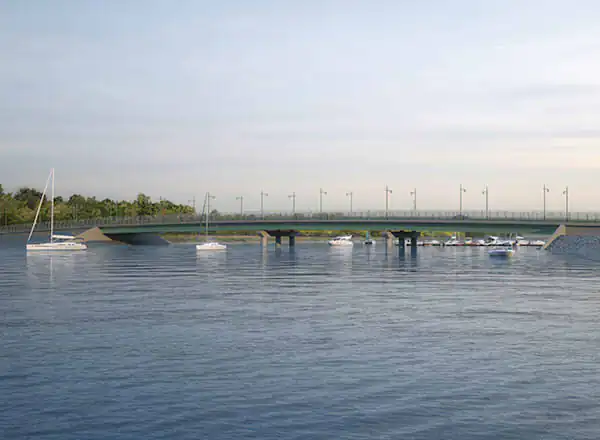 A rendering of the new City Island Bridge design. (Department of Transportation)