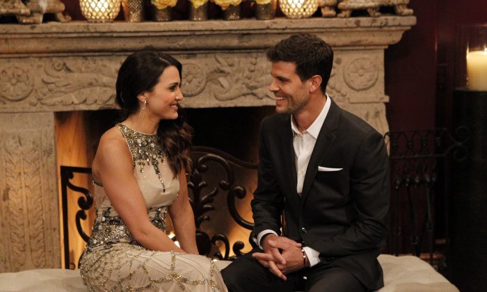 This image released by ABC shows Andi Dorfman, left, and Eric Hill on the premiere episode of "The Bachelorette," premiering Monday, May 19, 2014 on ABC. (AP Photo/ABC, Rick Rowell)