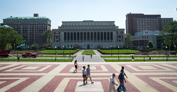 The campus of Columbia University with the Butler Library in the foreground in Manhattan on June 21, 2012. (Benjamin Chasteen/Epoch Times) 
