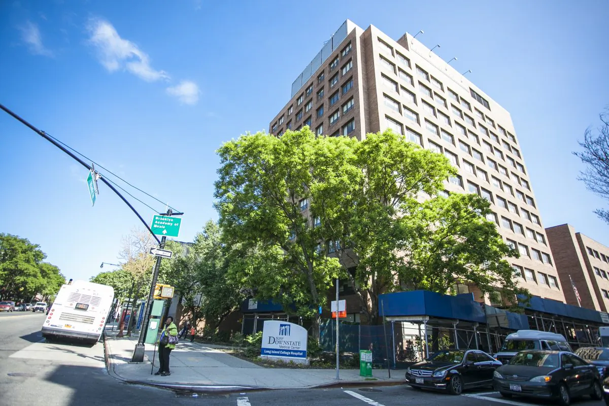 The exterior of Long Island College Hospital in Cobble Hill, Brooklyn, on May 29. It has closed most of its facilities and is currently only accepting emergency patients. (Samira Bouaou/Epoch Times)