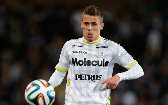  Thorgan Hazard of Zulte in action during the Jupiler Pro League match between RSC Anderlecht and Zulte Waregem at Constant Vanden Stock Stadium on April 15, 2014 in Brussels, Belgium. (Photo by Dean Mouhtaropoulos/Getty Images)