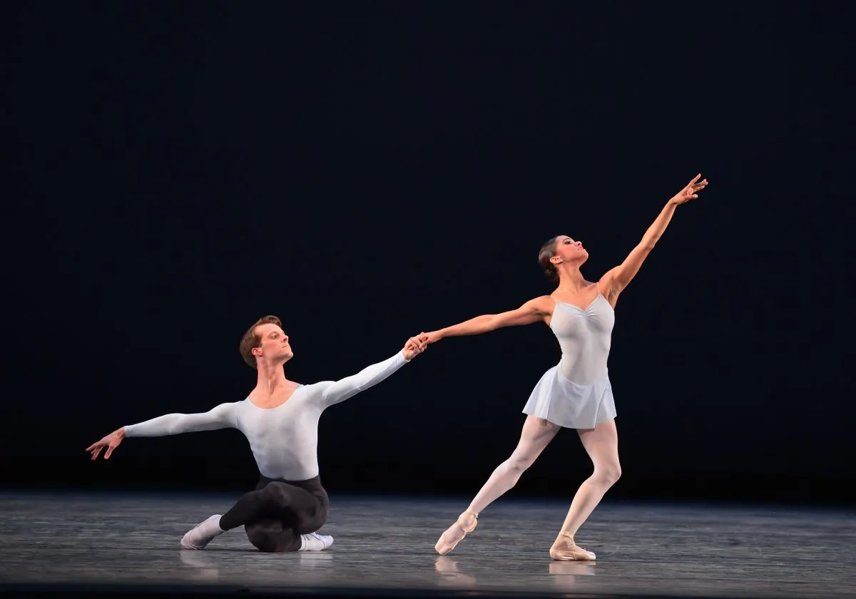 Misty Copeland and Eric Tamm dance in “Duo Concertant.” (Gene Schiavone)