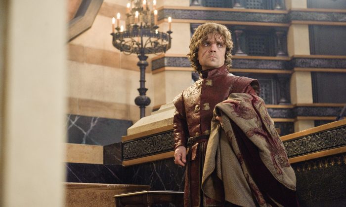 This publicity image released by HBO shows Peter Dinklage in a scene from "Game of Thrones."  Dinklage was nominated for an Emmy Award for best supporting actor in a drama series on, Thursday July 18, 2013. The Academy of Television Arts & Sciences' Emmy ceremony will be hosted by Neil Patrick Harris. It will air Sept. 22 on CBS. (AP Photo/HBO, Helen Sloan)