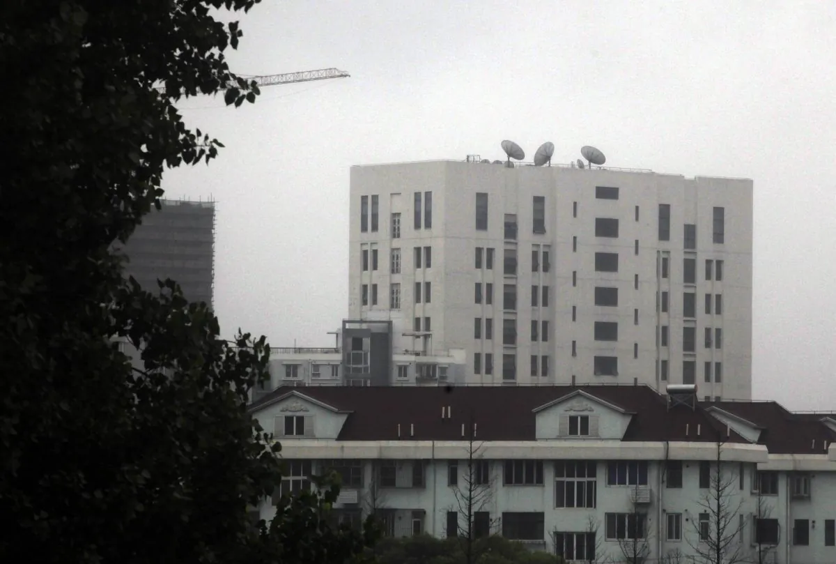 The People’s Liberation Army Unit 61398, which engages in cyberespionage, is believed to reside in this building outside Shanghai, China. (AP Photo)
