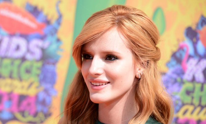 Bella Thorne arrives at the 27th annual Kids' Choice Awards at the Galen Center on Saturday, March 29, 2014, in Los Angeles. (Photo by Dan Steinberg/Invision/AP)