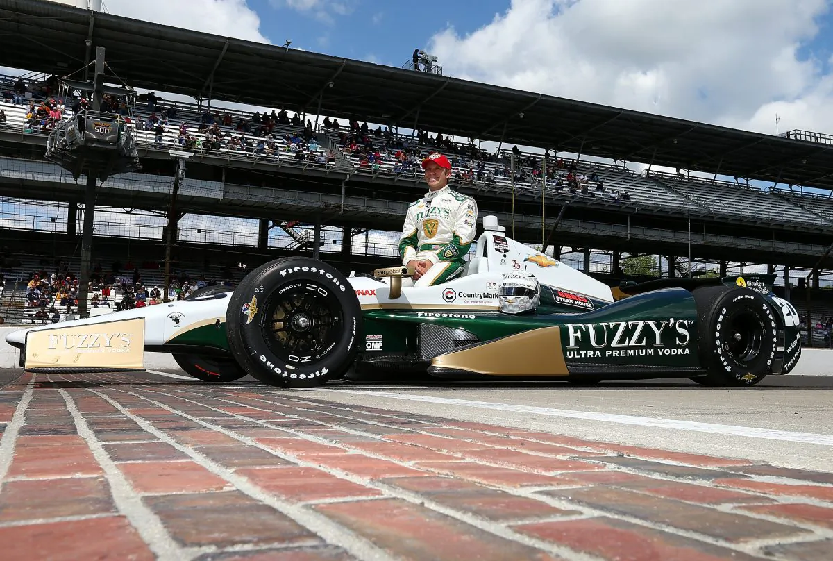 Ed Carpenter, driver of the #20 Fuzzy's Vodka Ed Carpenter Racing Dallara-Chevrolet poses for a photo for after qualifying for the 98th Indianapolis 500 Mile Race on May 17, 2014 at the Indianapolis Motor Speedway in Indianapolis, Indiana. (Jonathan Ferrey/Getty Images)