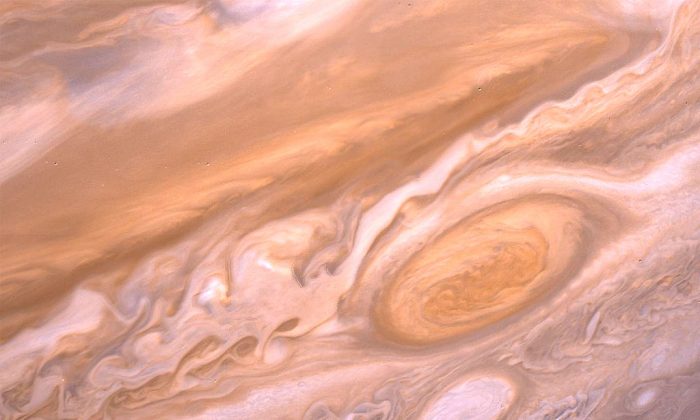 Jupiter’s Great Red Spot was much bigger when photographed by Voyager back in 1979. (NASA)
