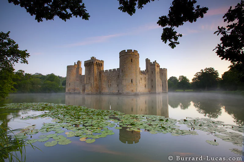 "Castle Sunrise," a view of Bodiam Castle, built in 1385, in Britain. (Burrard- Lucas Photography)
