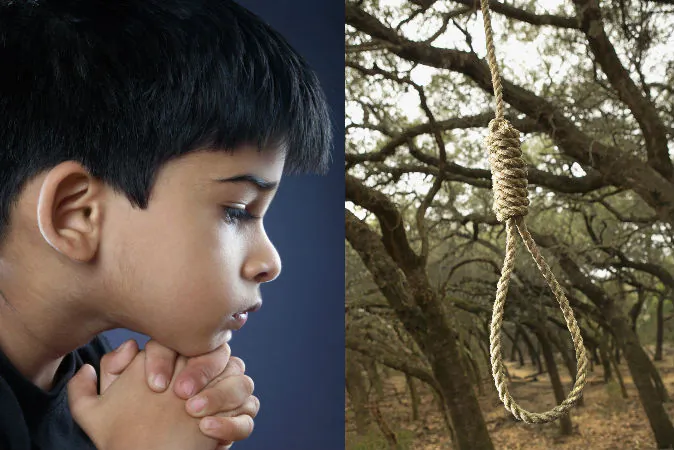 Left: A file photo of a boy thinking. (Shutterstock*) Right: A noose. (Thinkstock)