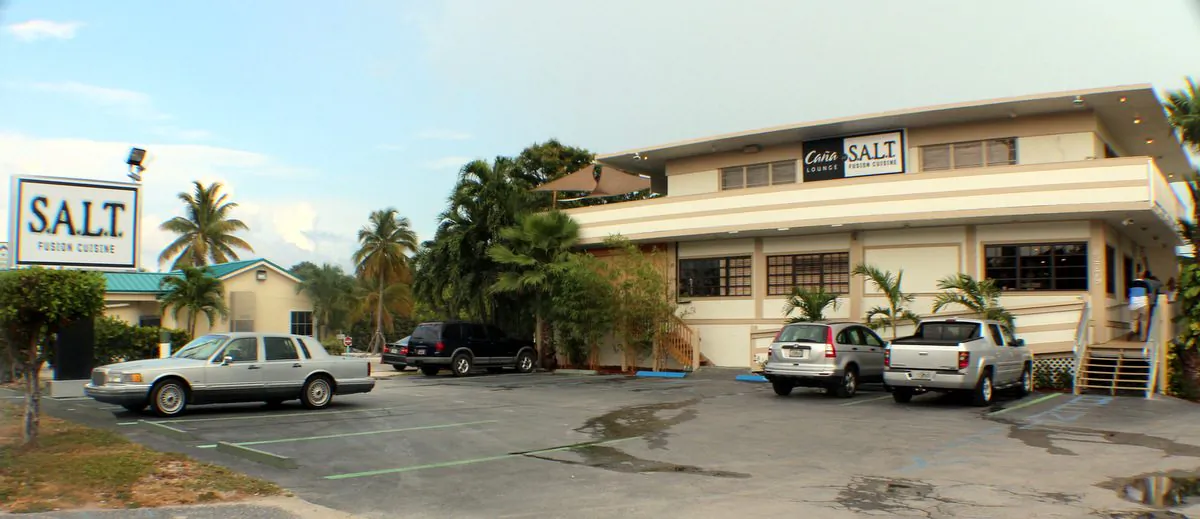 S.A.L.T. Restaurant occupies a newly refurbished building in Islamorada, Florida. Like many buildings in the Florida Keys it is elevated for protection in the event of hurricanes. Cana Lounge is on the top floor. The restaurant is on the main level. (Myriam Moran copyright 2014)