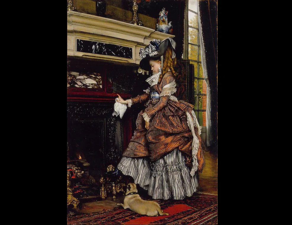 “The Fireplace,” circa 1869, by James Jacques Joseph Tissot (1836–1902). (Courtesy of the Art Renewal Center)
