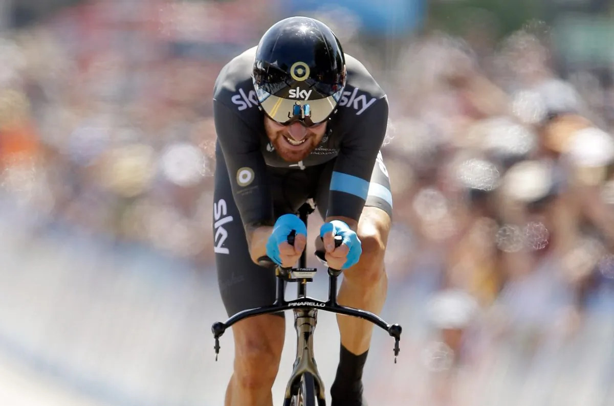 Sir Bradley Wiggins of Team Sky races to the finish line during the individual time trial in Stage Two of the 2014 Amgen Tour of California on May 12, 2014 in Sacramento, California. (Ezra Shaw/Getty Images)
