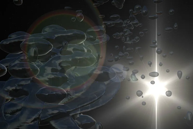 A concept illustration of dark matter, a substance scientists have not been able to see, but which they know is there because of its affect on other substances. (Shutterstock*)