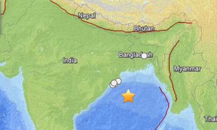 A 6.0-magnitude earthquake struck in the Bay of Bengal near India. (USGS)