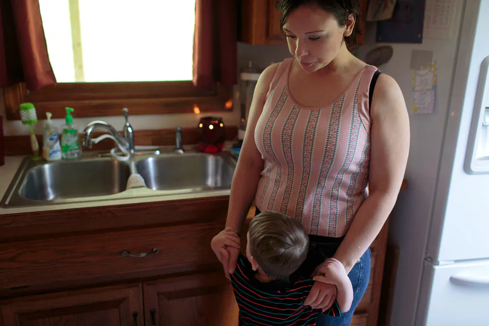 Mindi's daughter was taken by authorities after Mindi had a mental health crisis. Mindi has never been able to get her daughter back, even though she's now capably raising a son. (Steve Herbert for ProPublica)