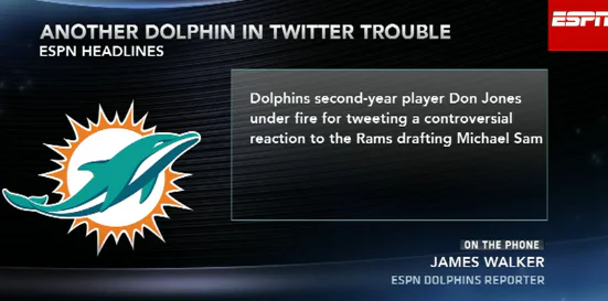 Dolphins’ Jones Under Fire For Anti-Sam Tweet