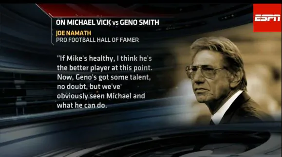 Namath Expects Vick to Start