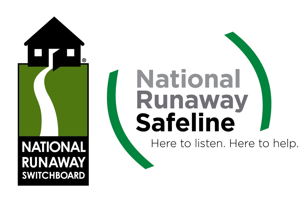 The logos of The National Runaway Safeline and The National Runaway Switchboard.