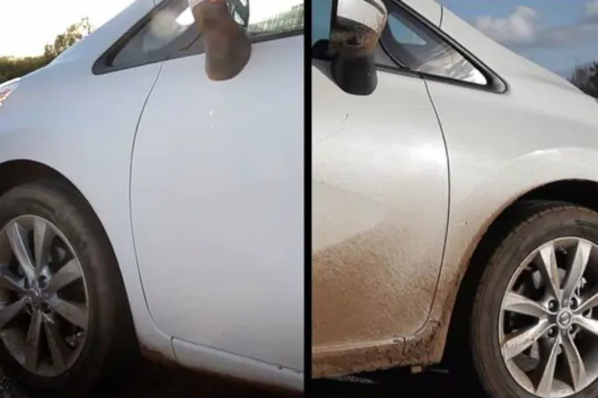 Dirt and water resistant paint keeps this Nissan clean. (Screenshot/Nissan/YouTube)