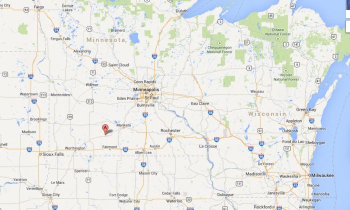 A tornado was reported in St. James, Minn., on Thursday afternoon.