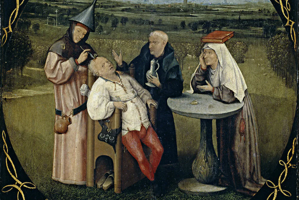 “The Cure of Folly” by Hieronymus Bosch (1450–1516). (Courtesy of Art Renewal Center)