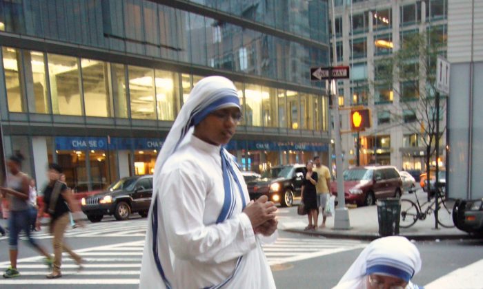 Missionaries of Charity, Columbus Circle, New York on Sept. 4, 2011. (Vincent J. Bove)