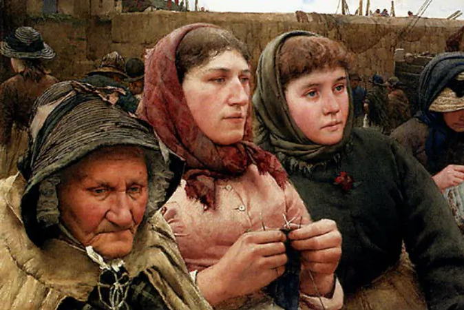 "Waiting For The Boats" by Walter Langley (1852-1922) (Courtesy of Art Renewal Center)