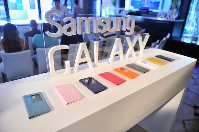 A view of the new Samsung GALAXY Note 3 Flip Covers during Samsung Unpacked 2013 Episode 2 in Times Square on September 4, 2013 in New York City. (Stephen Lovekin/Getty Images for Samsung)