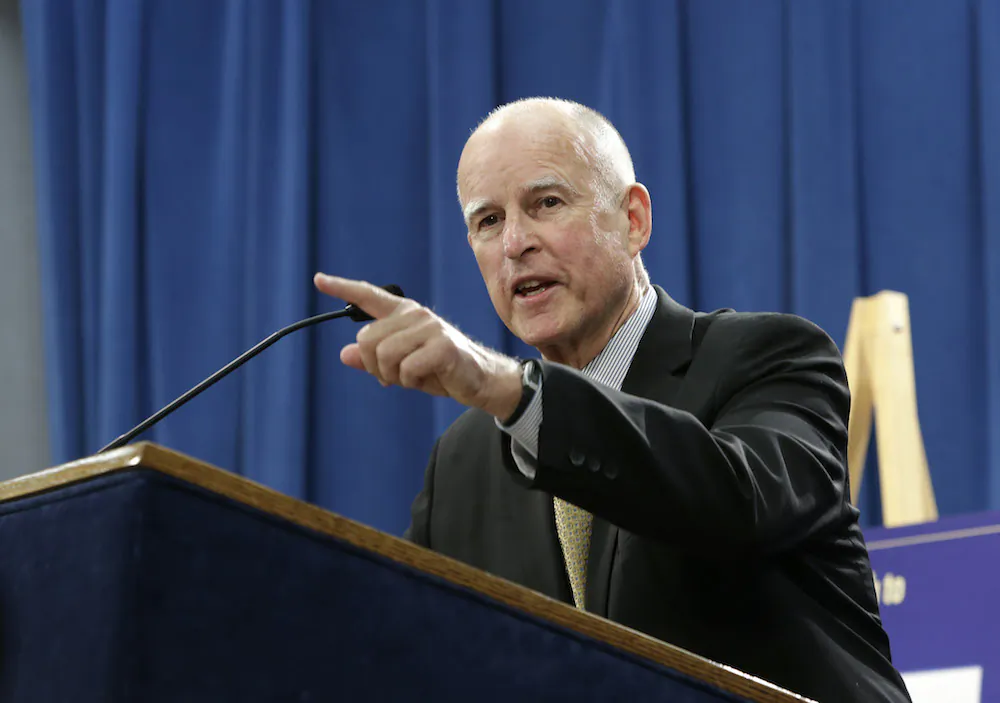 California Governor Jerry Brown has a better-than-average chance at winning the general election, as voters are less cynical than previously, a recent poll shows. May 13, 2014. (AP Photo)