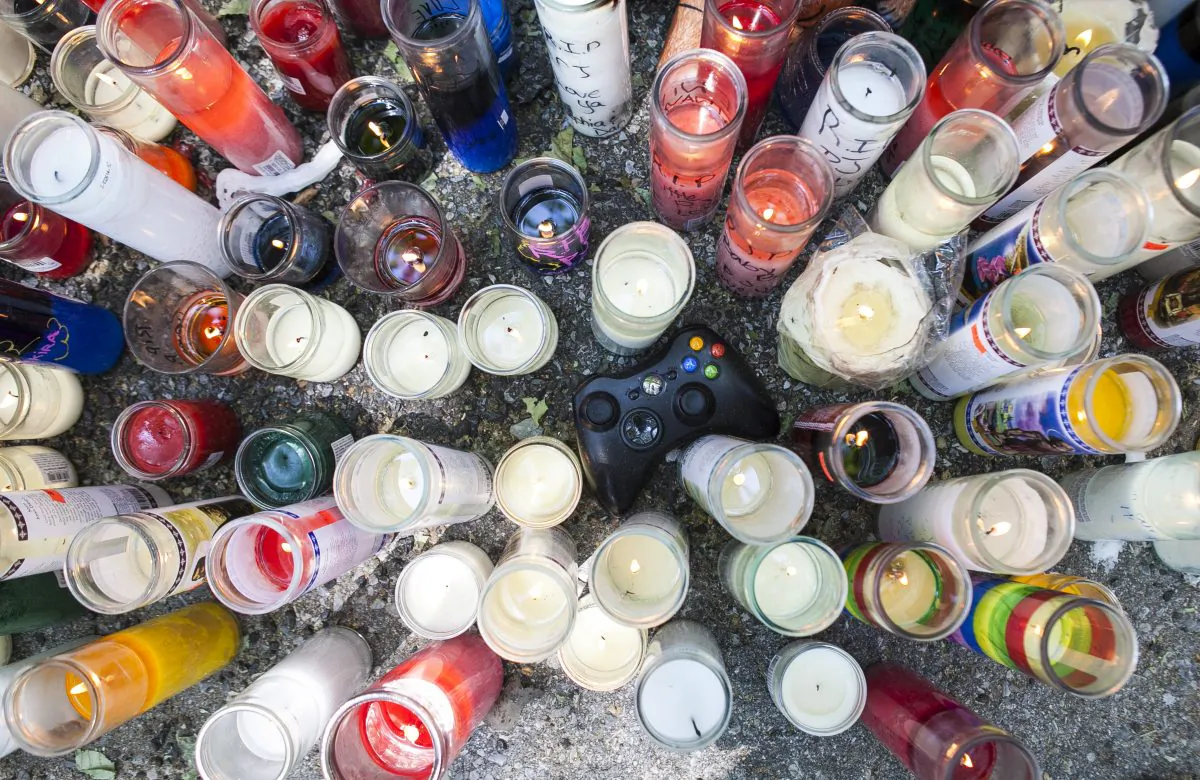 The vigil for Prince Joshua Avitto,6, stabbed to death on June 1, at the Boulevard Housing project in East New York on June 3, 2014. (Samira Bouaou/Epoch Times)