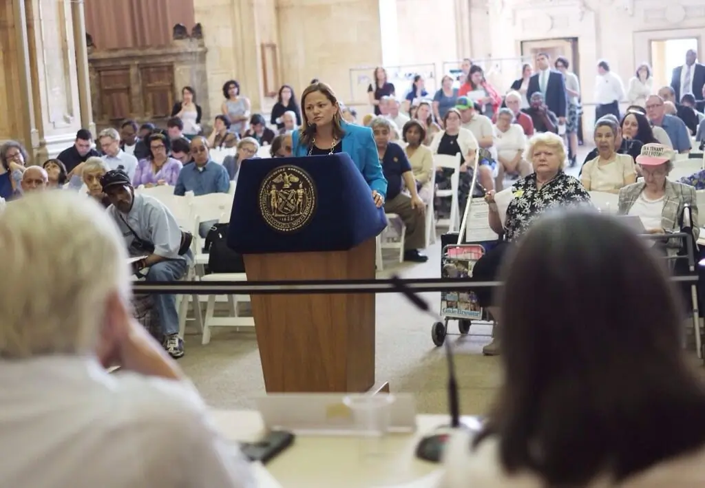 Council Speaker Melissa Mark-Viverito testifies before the Rent Guidelines Board in Manhattan on June 16. (William Alatriste/City Council)