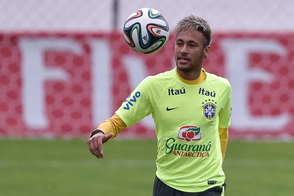 Neymar in action during a training session of the Brazilian national football team at the squad's Granja Comary training complex, on June 20, 2014 in Teresopolis, 90 km from downtown Rio de Janeiro, Brazil. (Photo by Buda Mendes/Getty Images)