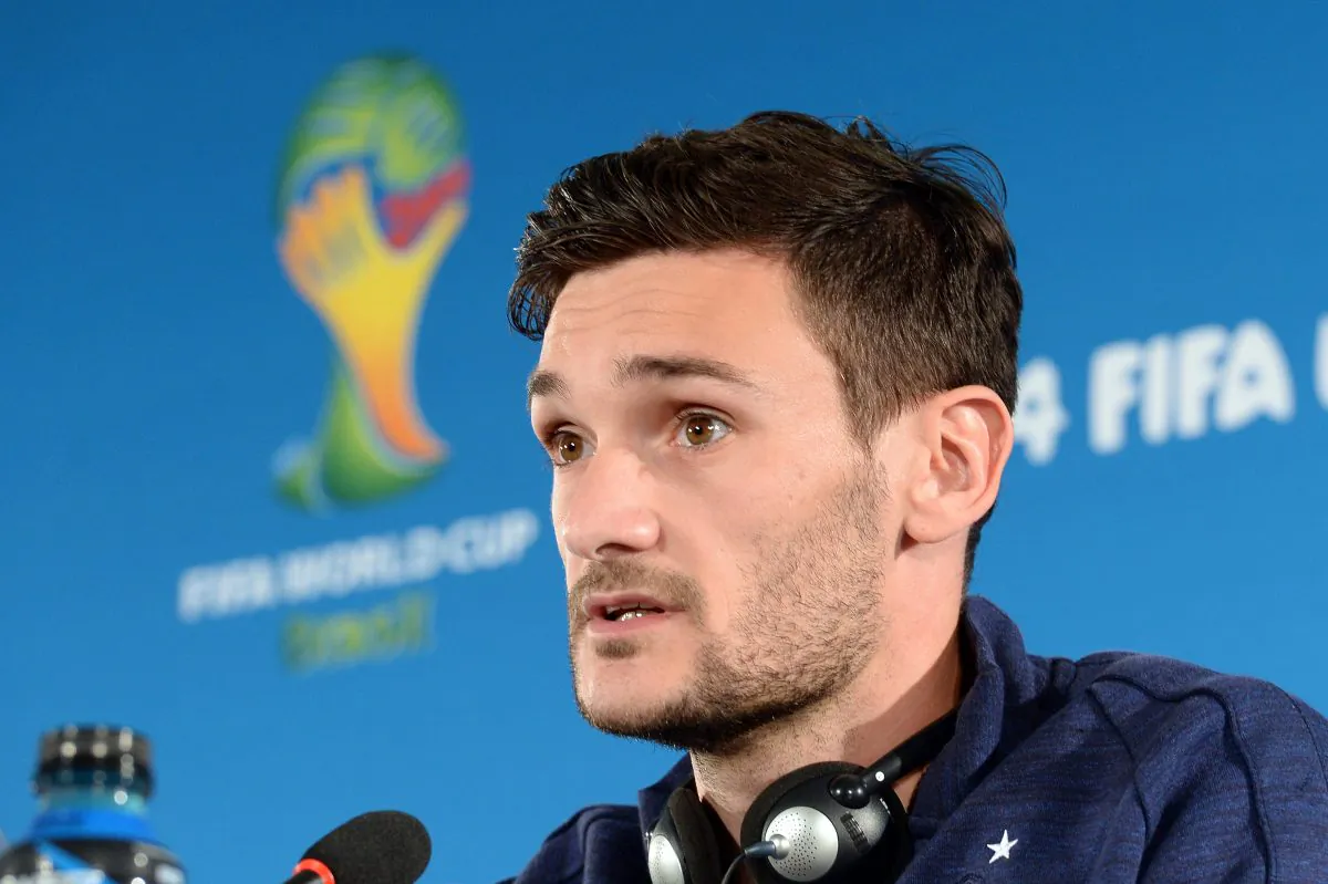 France's goalkeeper and captain Hugo Lloris addresses a press conference at Mane Garrincha National Stadium on June 29, 2014, on the eve of their 2014 FIFA World Cup Round of 16 football match against Nigeria. (EVARISTO SA/AFP/Getty Images)