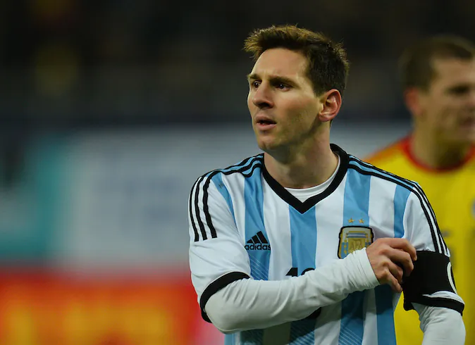 Lionel Messi of Argentina reacts during the International friendly football match Romania vs Argentina in Bucharest, Romania on March 5, 2014. (DANIEL MIHAILESCU/AFP/Getty Images)