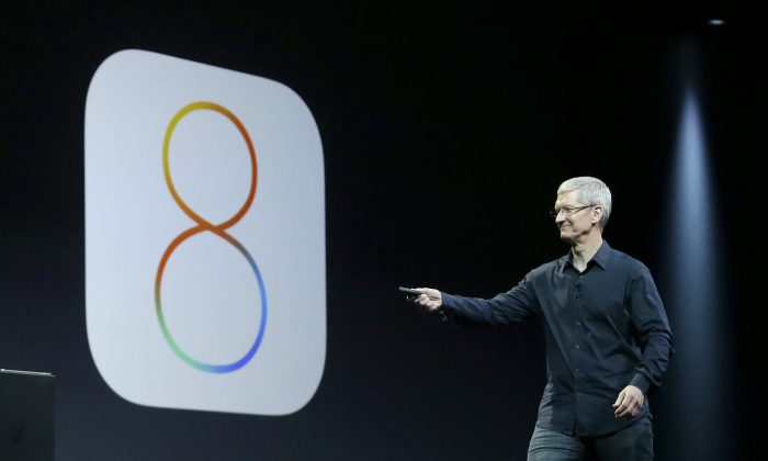 It’s currently not possible to jailbreak an iOS 8.2 beta device (unless you want to get malware), but TaiG says it has a jailbreaking tool ready for when iOS 8.2 is finally released in its non-beta form.  (AP Photo/Jeff Chiu)