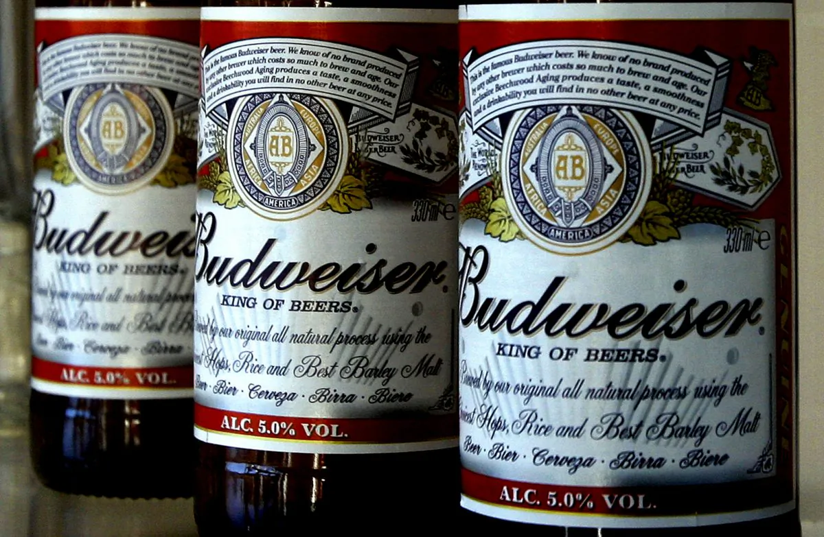Bottles of Budweiser beer are at the Stag Brewery in London on Jan. 27, 2009. (Kirsty Wigglesworth/AP Photo)