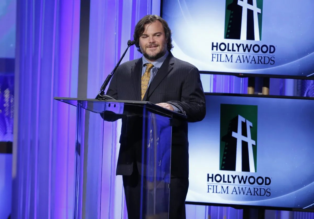 Jack Black speaks onstage at the 17th Annual Hollywood Film Awards Gala at the Beverly Hilton Hotel on Monday, Oct. 21, 2013, in Beverly Hills, Calif. (Photo by Todd Williamson/Invision/AP)