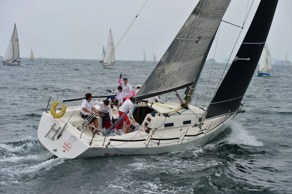 The crew of ‘Talkinghead’ were pleased with their performance finishing in first place in Race-2 of the IRC Division in the Helly Hansen Summer Saturday Series at Hebe Haven on Saturday June 14, 2014. (Bill Cox/Epoch Times)
