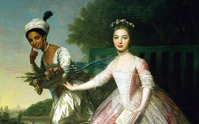 Portrait of Dido Elizabeth Belle (1761-1804) and her cousin Lady Elizabeth Murray (1760-1825) by Johann Zoffany. (Wikimedia)