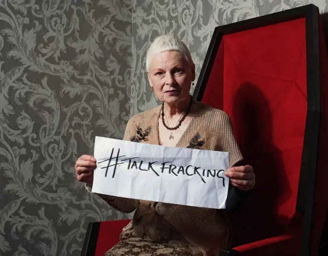 British Fashion Queen Vivienne Westwood wants the UK to talk the pros and cons of fracking (photo: Ki Price/KiPrice.com)