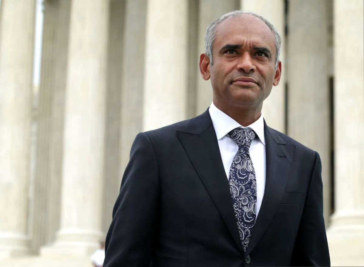 Aereo CEO Chet Kanojia leaves the U.S. Supreme Court after oral arguments in Washington, D.C. on April 22. The company temporarily suspended service on June 28. (Getty Images) 