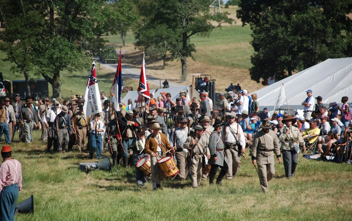 Gettysburg was the site of a momentous battle that turned the tide of the Civil War on July 1-3, 1863. The battle is memorialized by reenactments every year. (Myriam Moran copyright 2014)