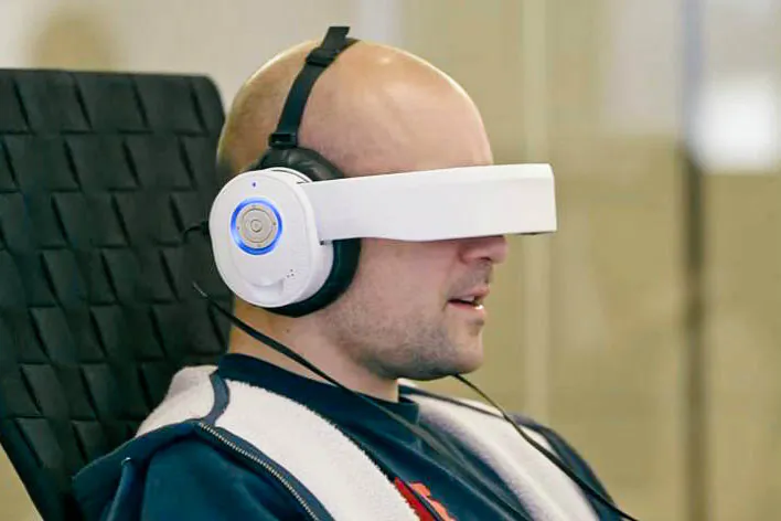The Avegant Glyph personal theater. (Screenshot/Avegant/YouTube)