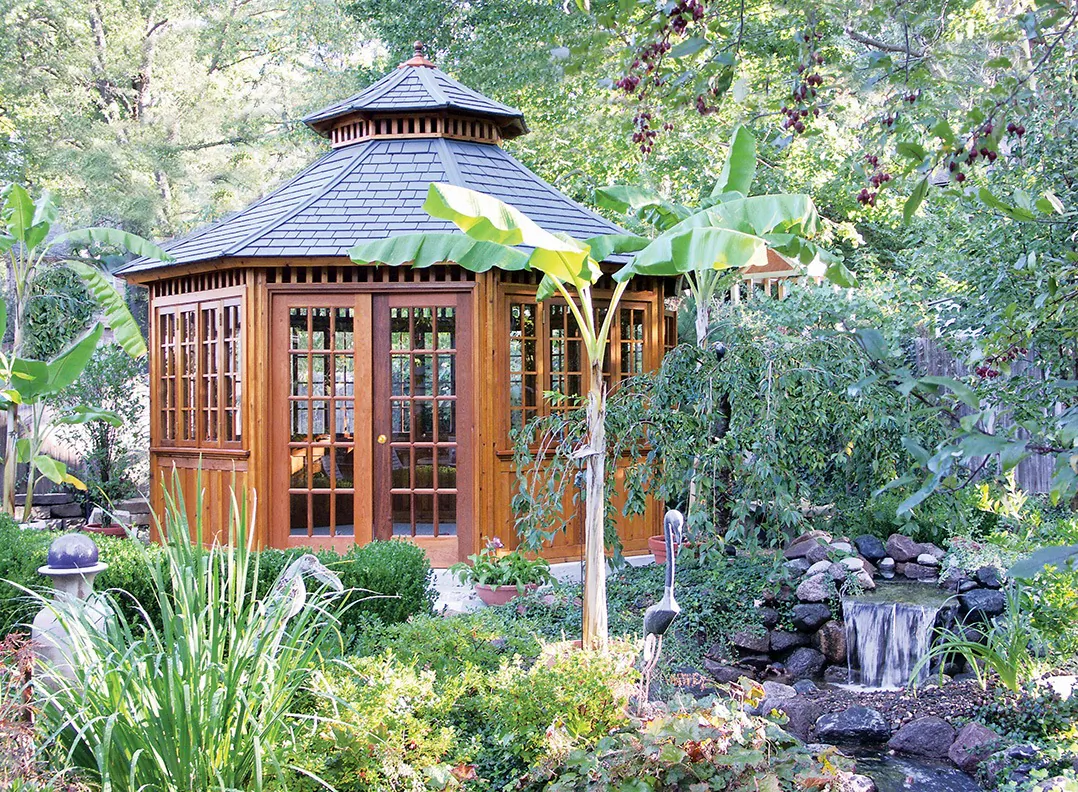A gazebo is a great way to add a new element to your backyard. It provides protection from the sun as well as the rain. (Summerwood Products, www.summerwood.com)