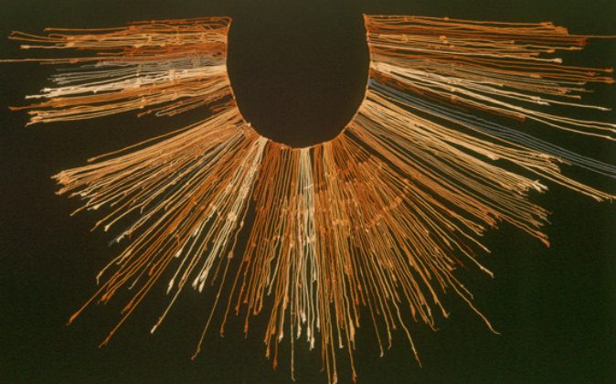 An Inca quipu, from the Larco Museum in Lima. (Wikimedia Commons)