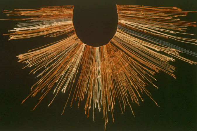 An Inca quipu, from the Larco Museum in Lima. (Wikimedia Commons)