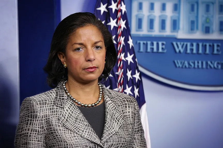 National Security Adviser Susan Rice listens during the White House Daily Briefing at the James Brady Press Briefing Room in Washington, on March 21. (Alex Wong/Getty Images)