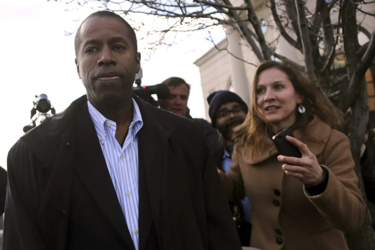 State Sen. Malcolm Smith leaves federal court in White Plains, N.Y., on April 2, 2013. (AP Photo/Mary Altaffer)